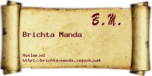 Brichta Manda névjegykártya